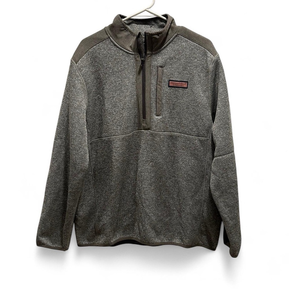 Vineyard Vines Heather Gray Quarter-Zip Pullover – NWT